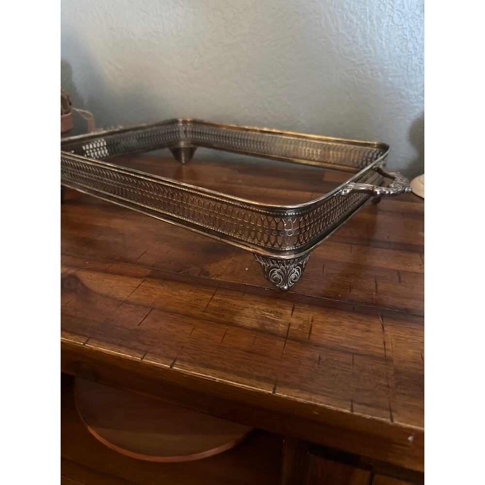 Vintage silver plated casserole dish holder